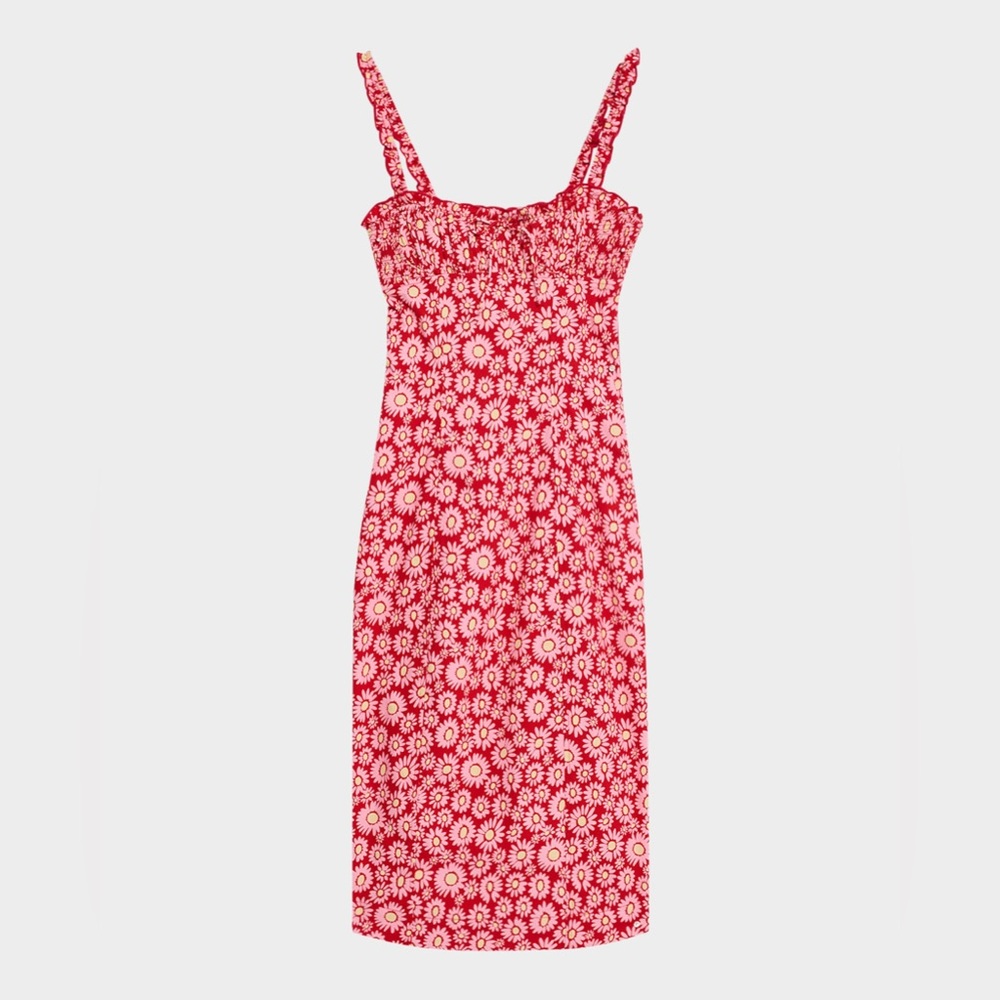 Free People Pink Floral Midi Dress